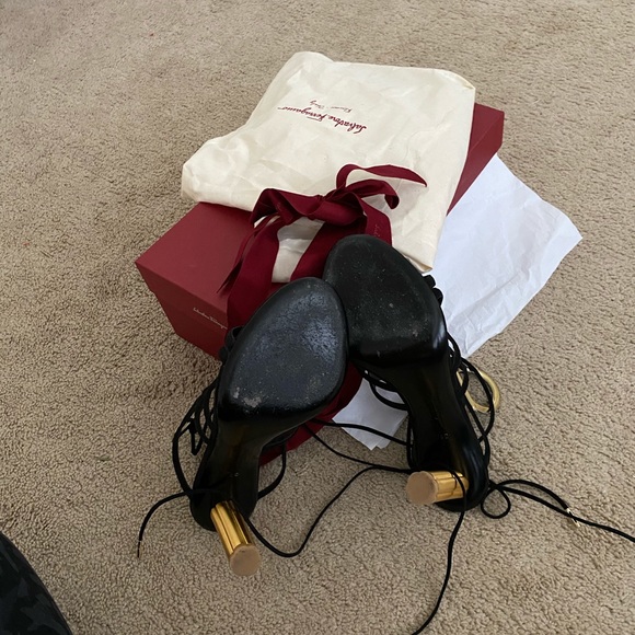 Ferragamo Black Suede Heels - Picture 5 of 7